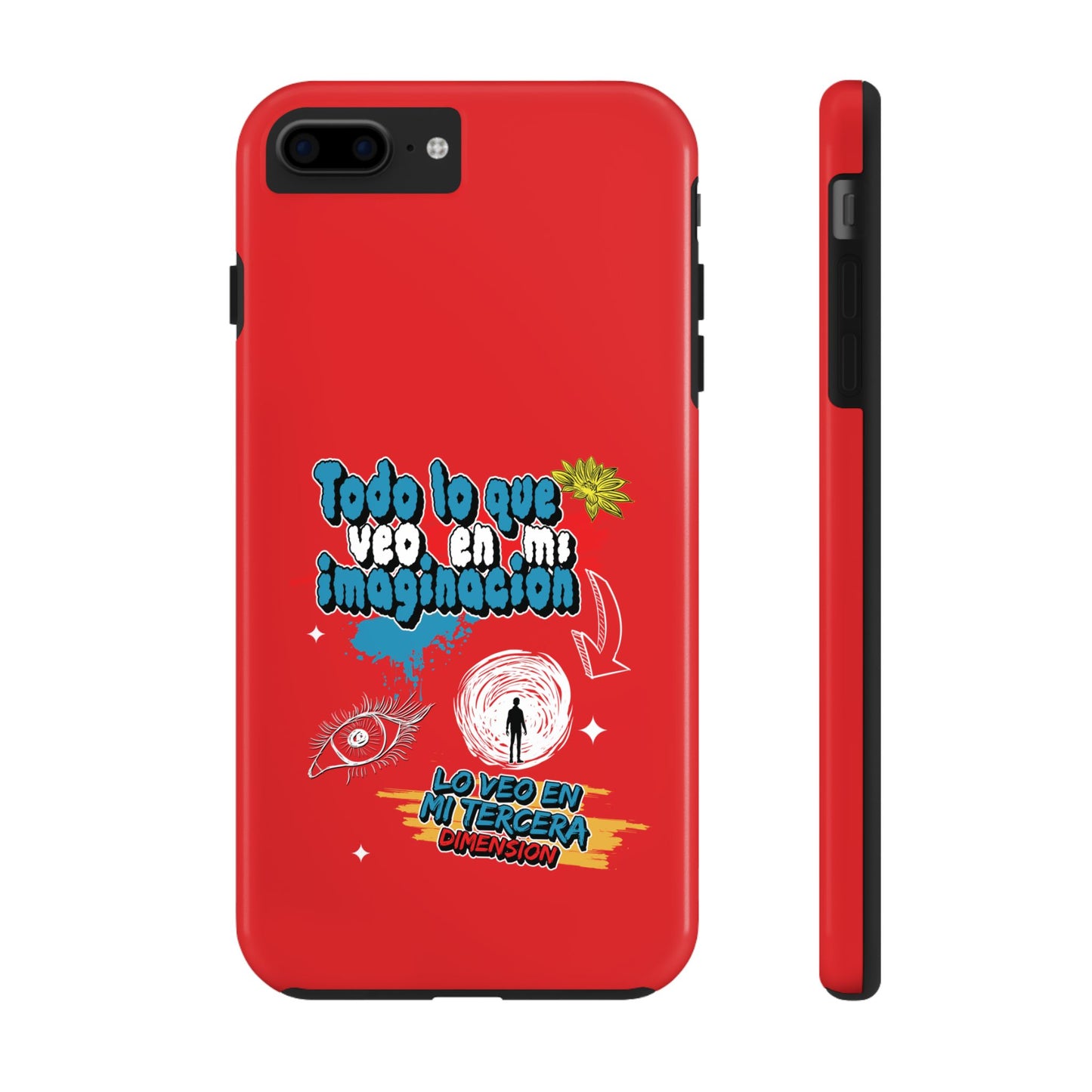 Funda para teléfono "Todo lo que veo en mi imaginación" - Rojo