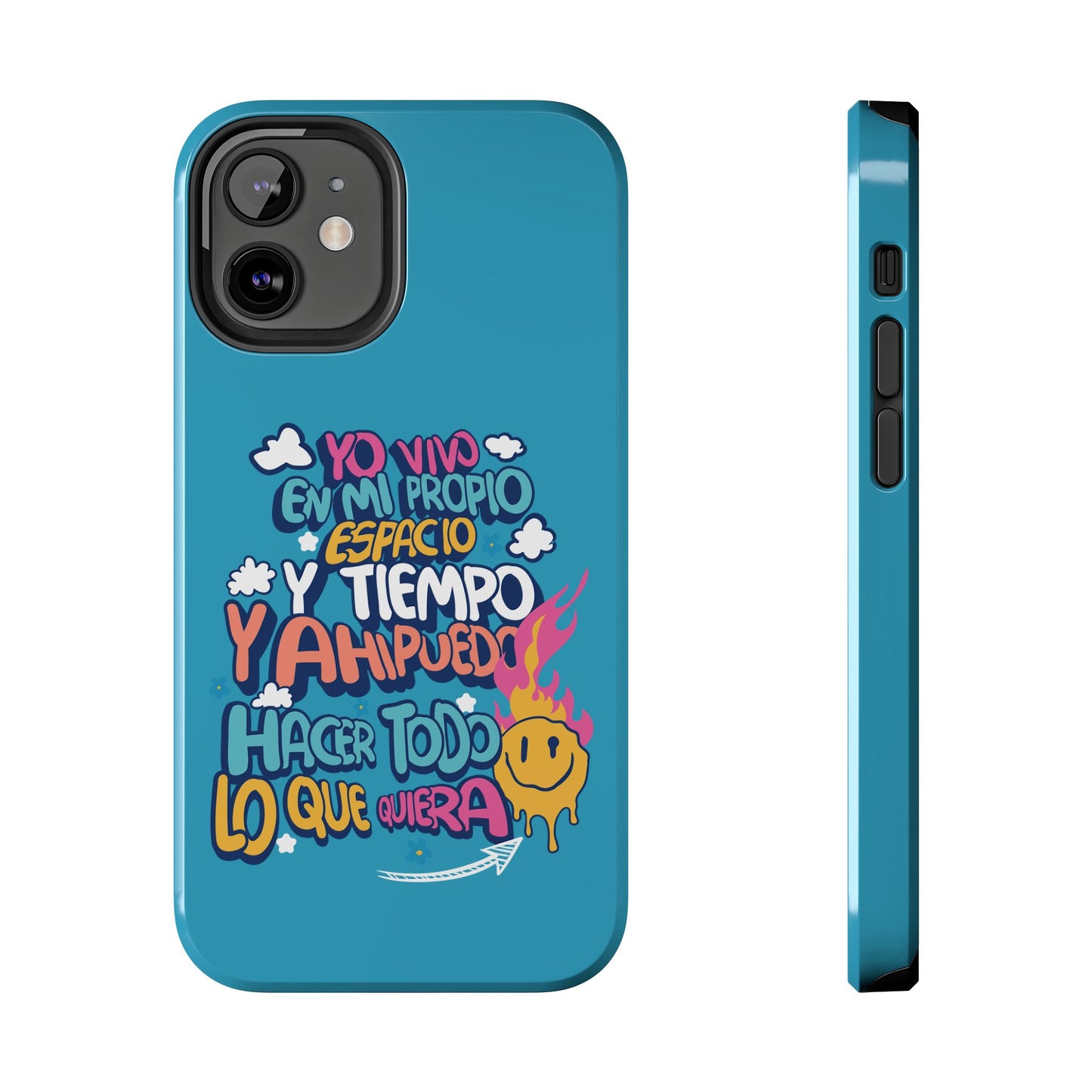 Funda para teléfono "Yo vivo en propio espacio y tiempo" - Turquesa