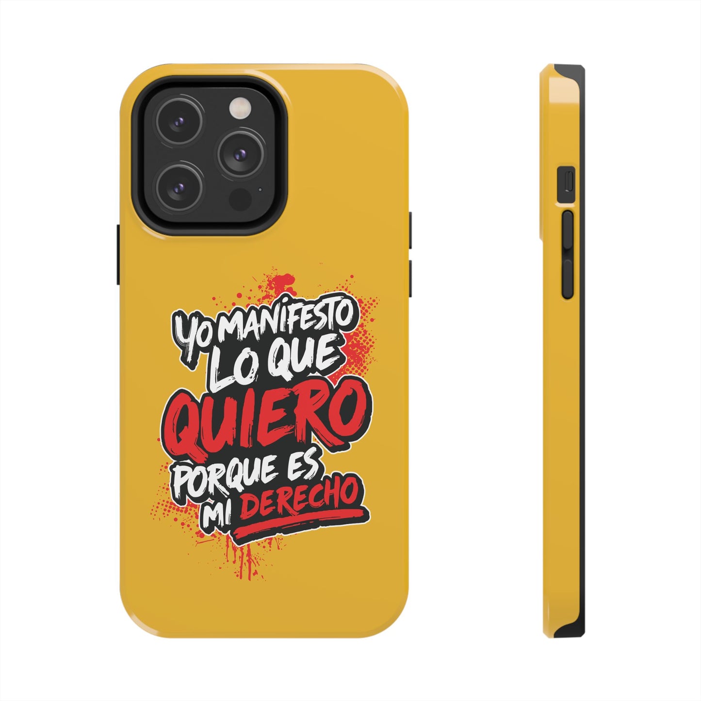 Funda para teléfono "Yo manifiesto lo que quiero" - Amarillo