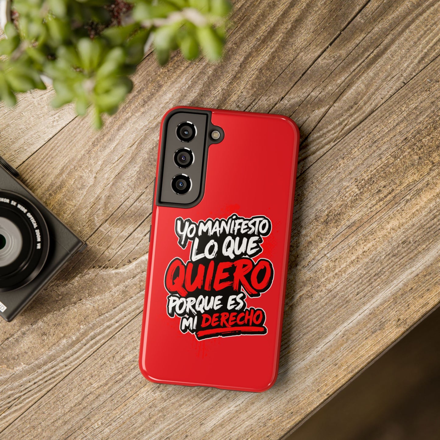 Funda para teléfono "Yo manifiesto lo que quiero" - Rojo