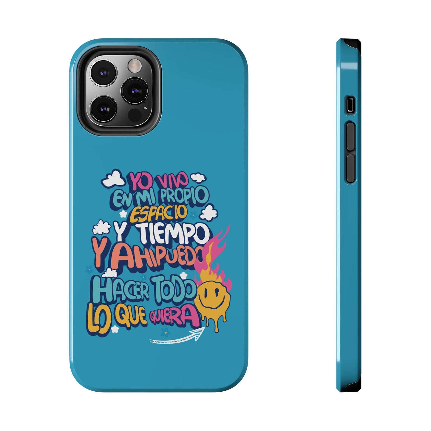 Funda para teléfono "Yo vivo en propio espacio y tiempo" - Turquesa