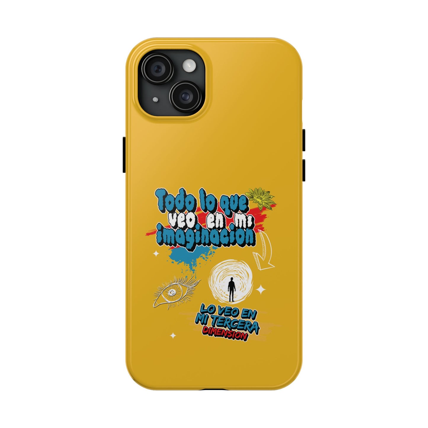 Funda para teléfono "Todo lo que veo en mi imaginación" - Amarillo