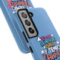 Funda para teléfono "Yo vivo en propio espacio y tiempo" - Celeste