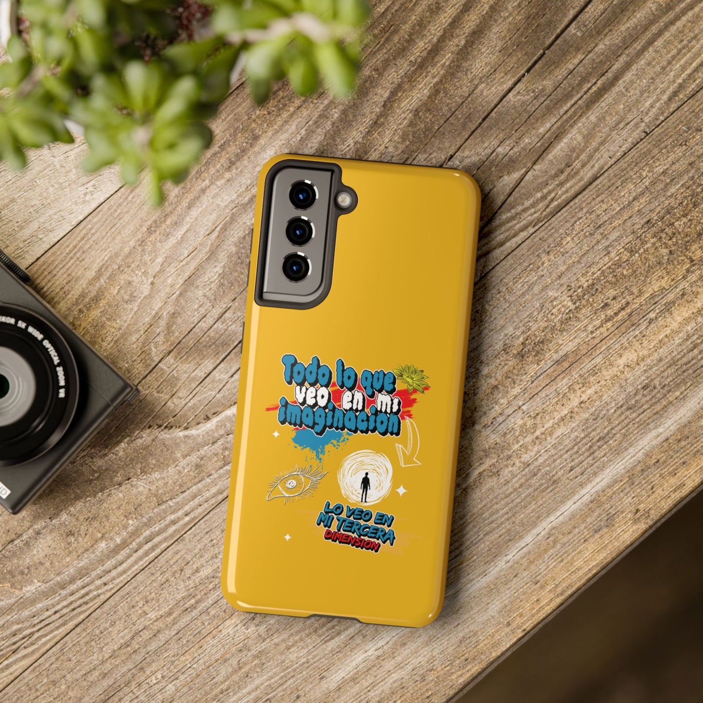 Funda para teléfono "Todo lo que veo en mi imaginación" - Amarillo