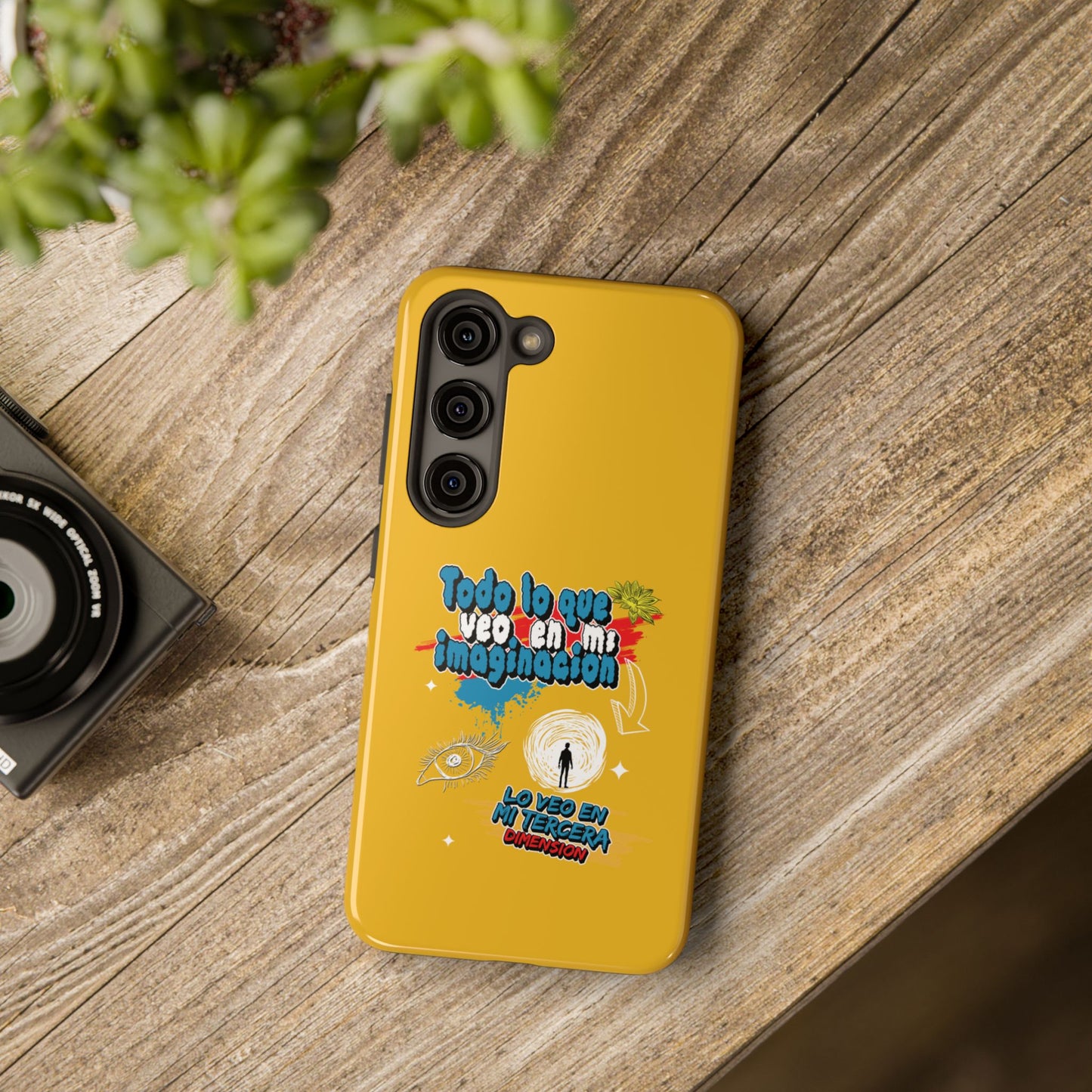 Funda para teléfono "Todo lo que veo en mi imaginación" - Amarillo