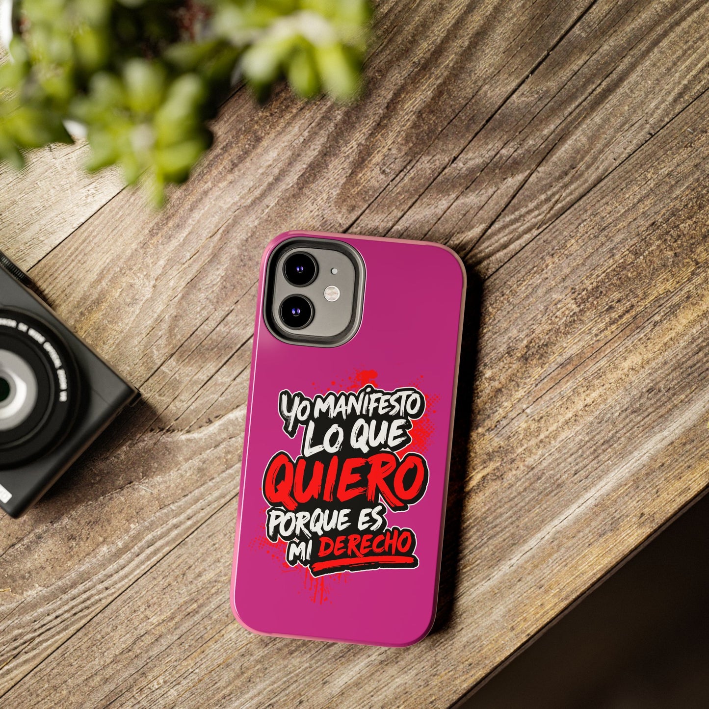 Funda para teléfono "Yo manifiesto lo que quiero" - Fucsia