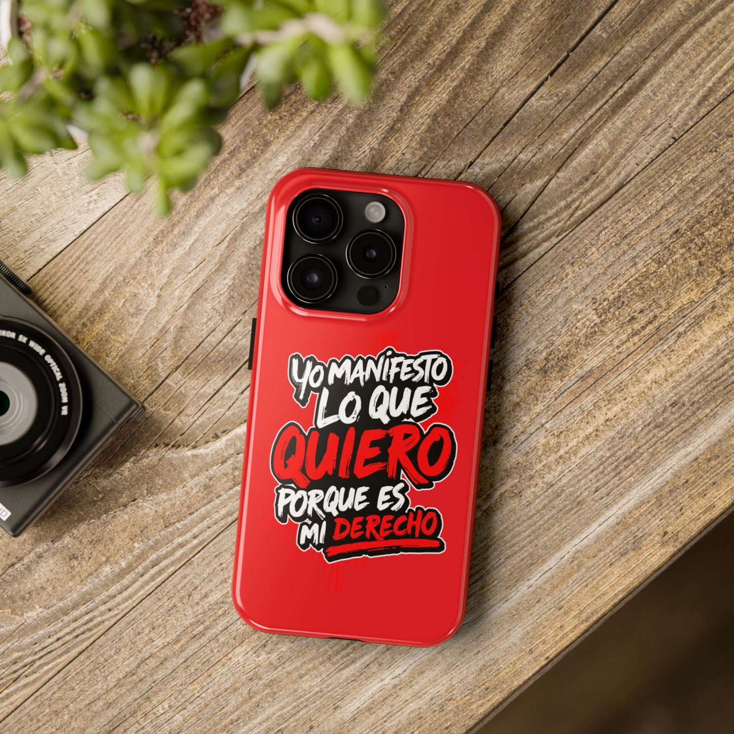 Funda para teléfono "Yo manifiesto lo que quiero" - Rojo