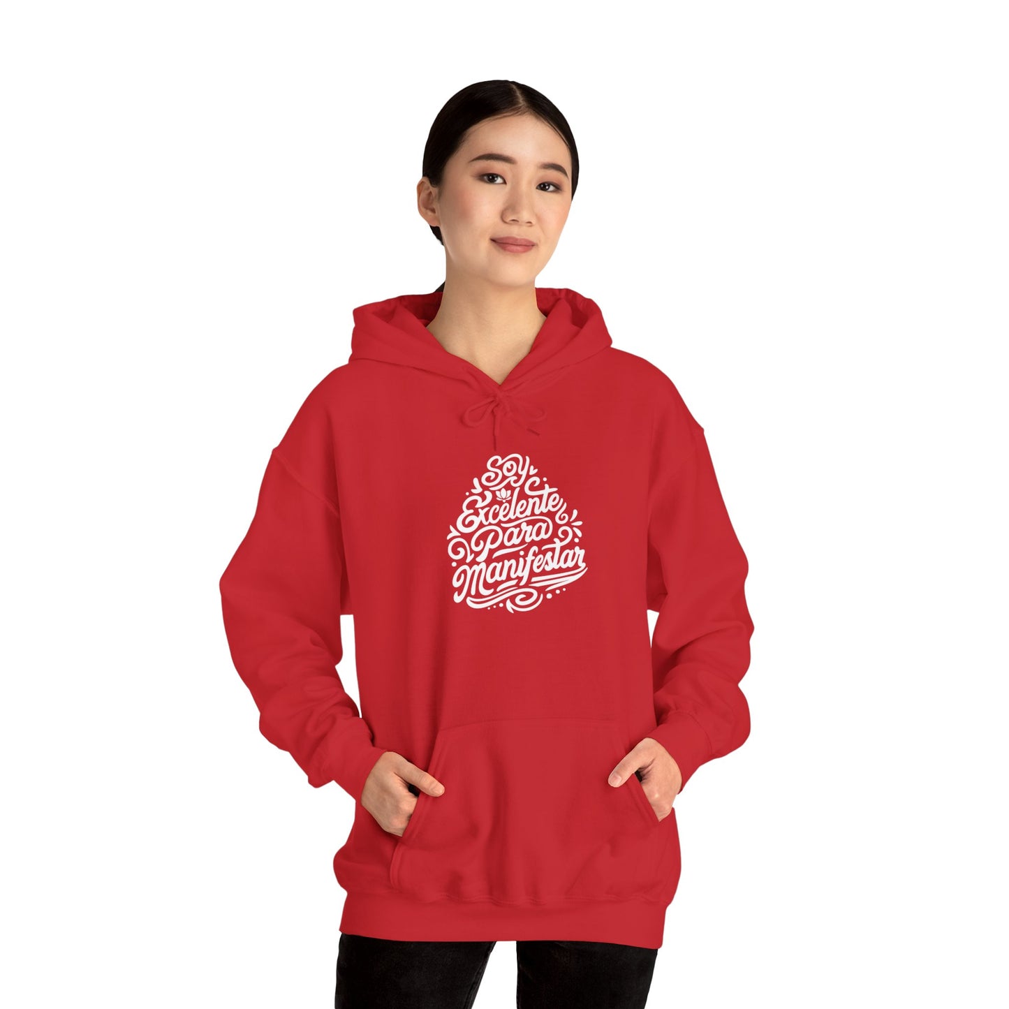 Sudadera con capucha unisex Heavy Blend™ "Soy excelente para Manifestar" - Celes Manifestación