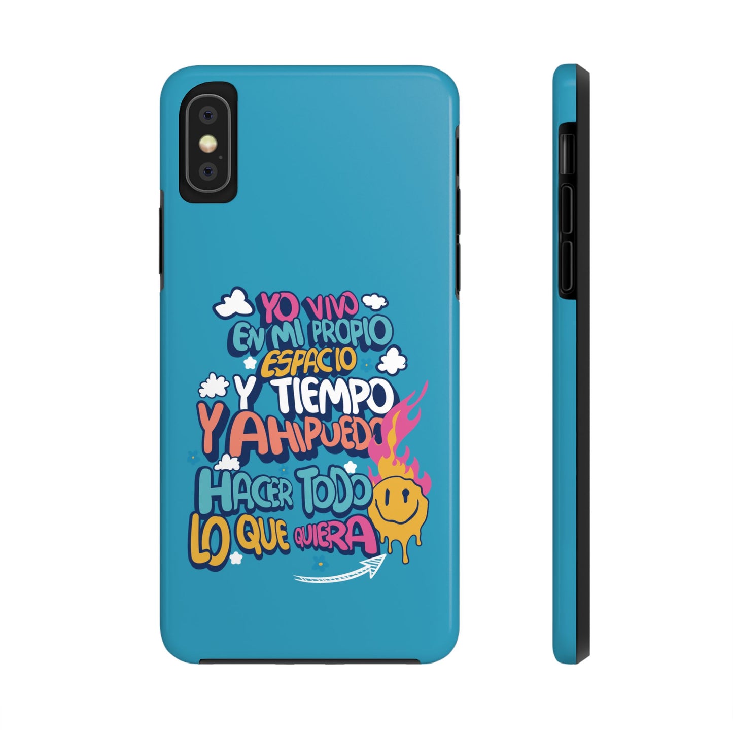 Funda para teléfono "Yo vivo en propio espacio y tiempo" - Turquesa