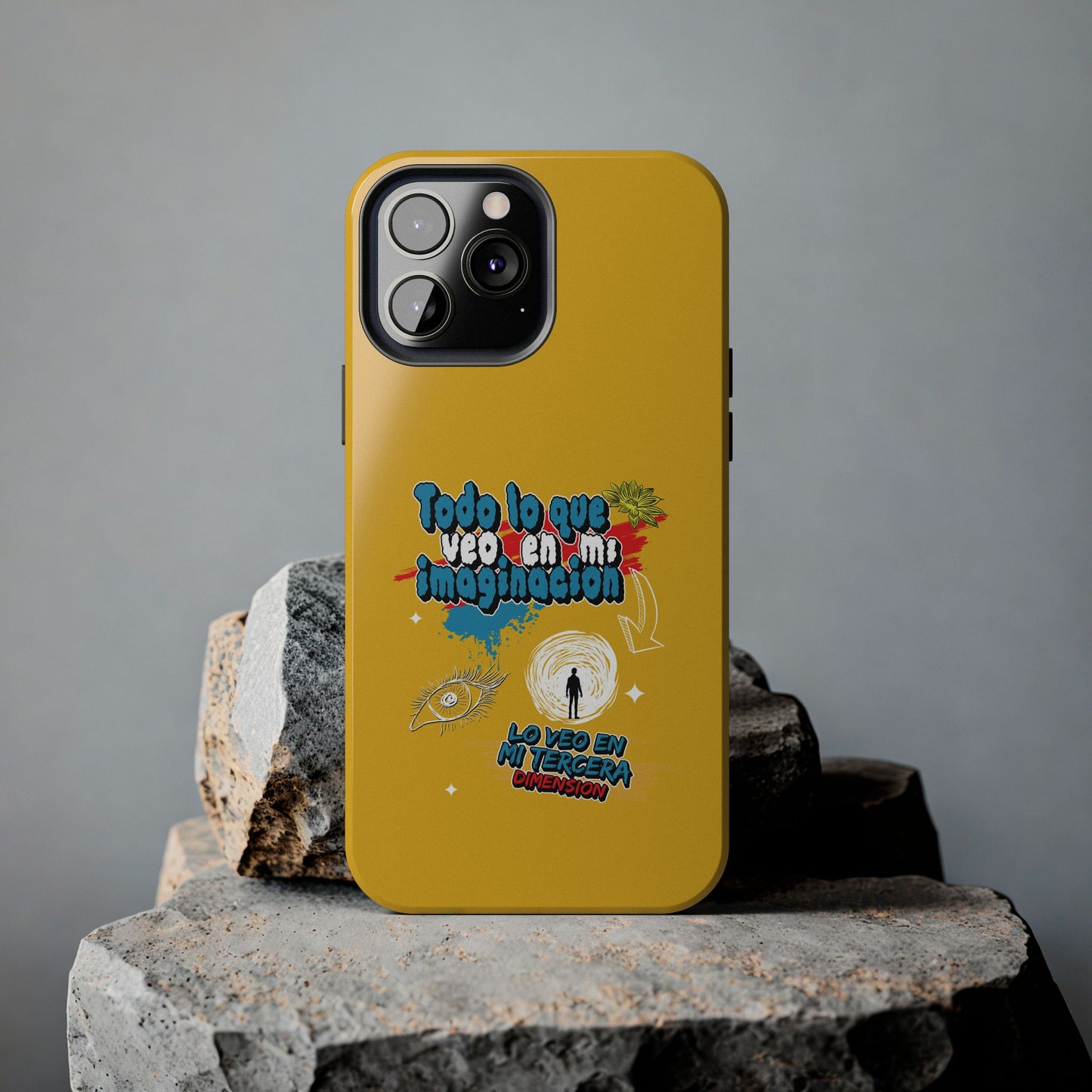 Funda para teléfono "Todo lo que veo en mi imaginación" - Amarillo