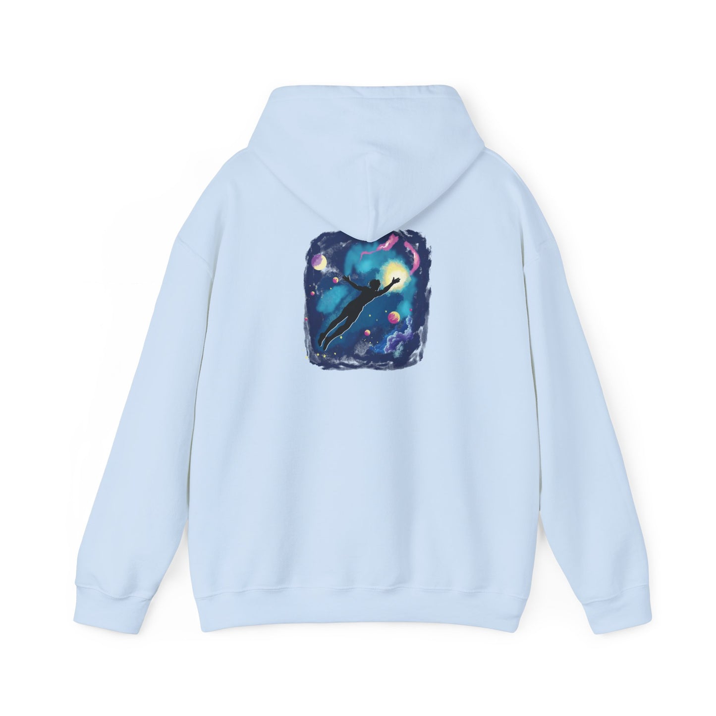 Sudadera con capucha unisex Heavy Blend™ "Yo vivo en mi propio espacio y tiempo" - Celes Manifestación