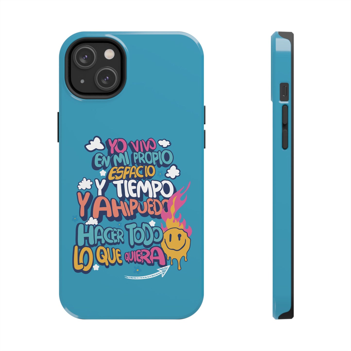 Funda para teléfono "Yo vivo en propio espacio y tiempo" - Turquesa