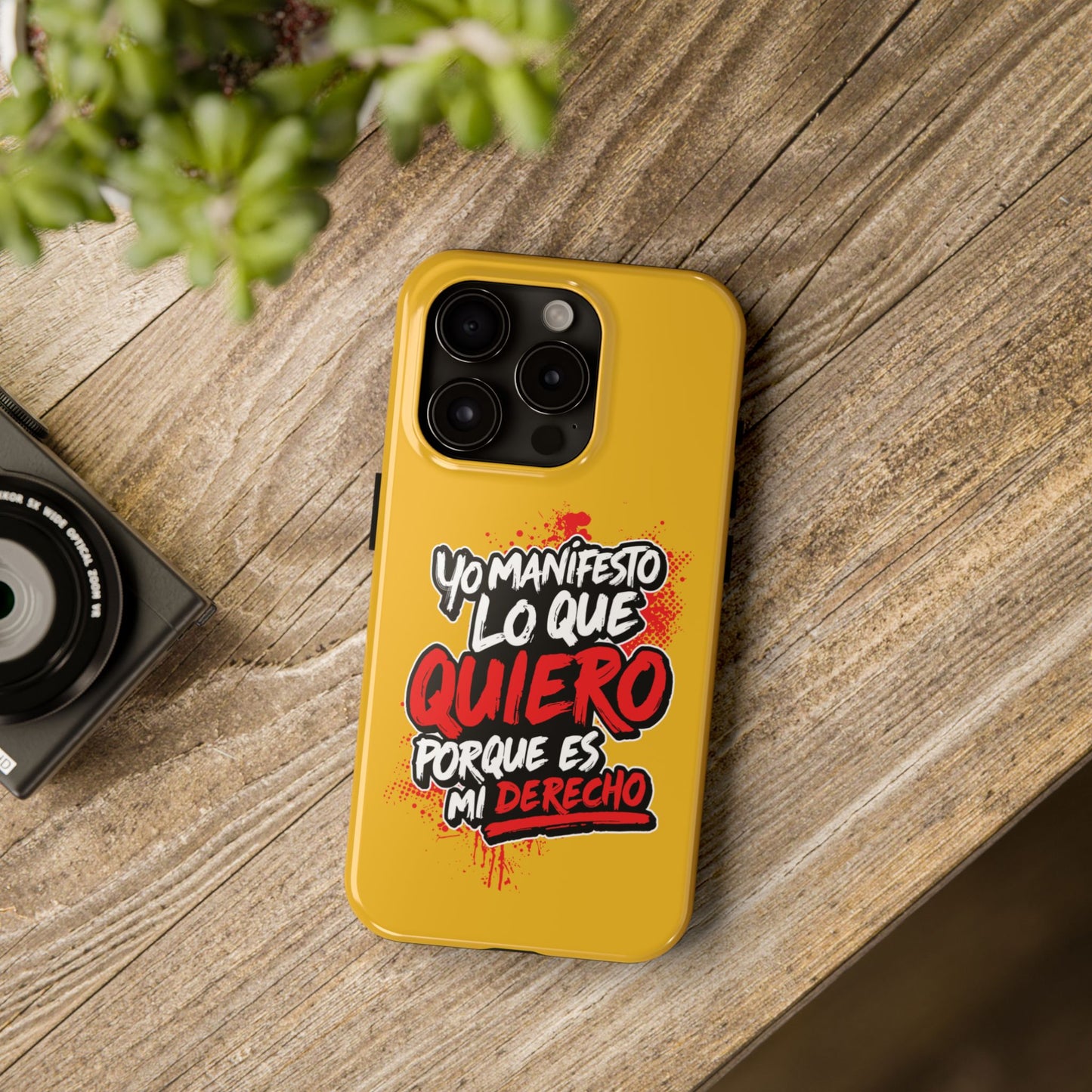 Funda para teléfono "Yo manifiesto lo que quiero" - Amarillo