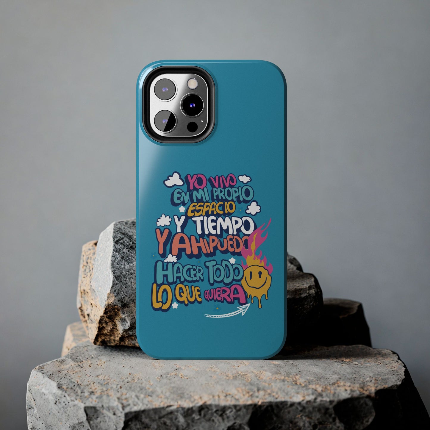 Funda para teléfono "Yo vivo en propio espacio y tiempo" - Turquesa