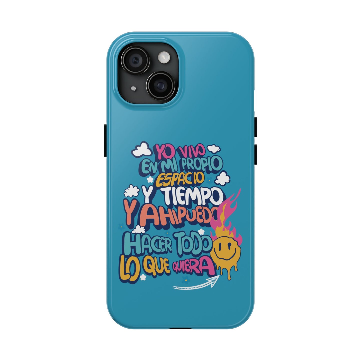 Funda para teléfono "Yo vivo en propio espacio y tiempo" - Turquesa