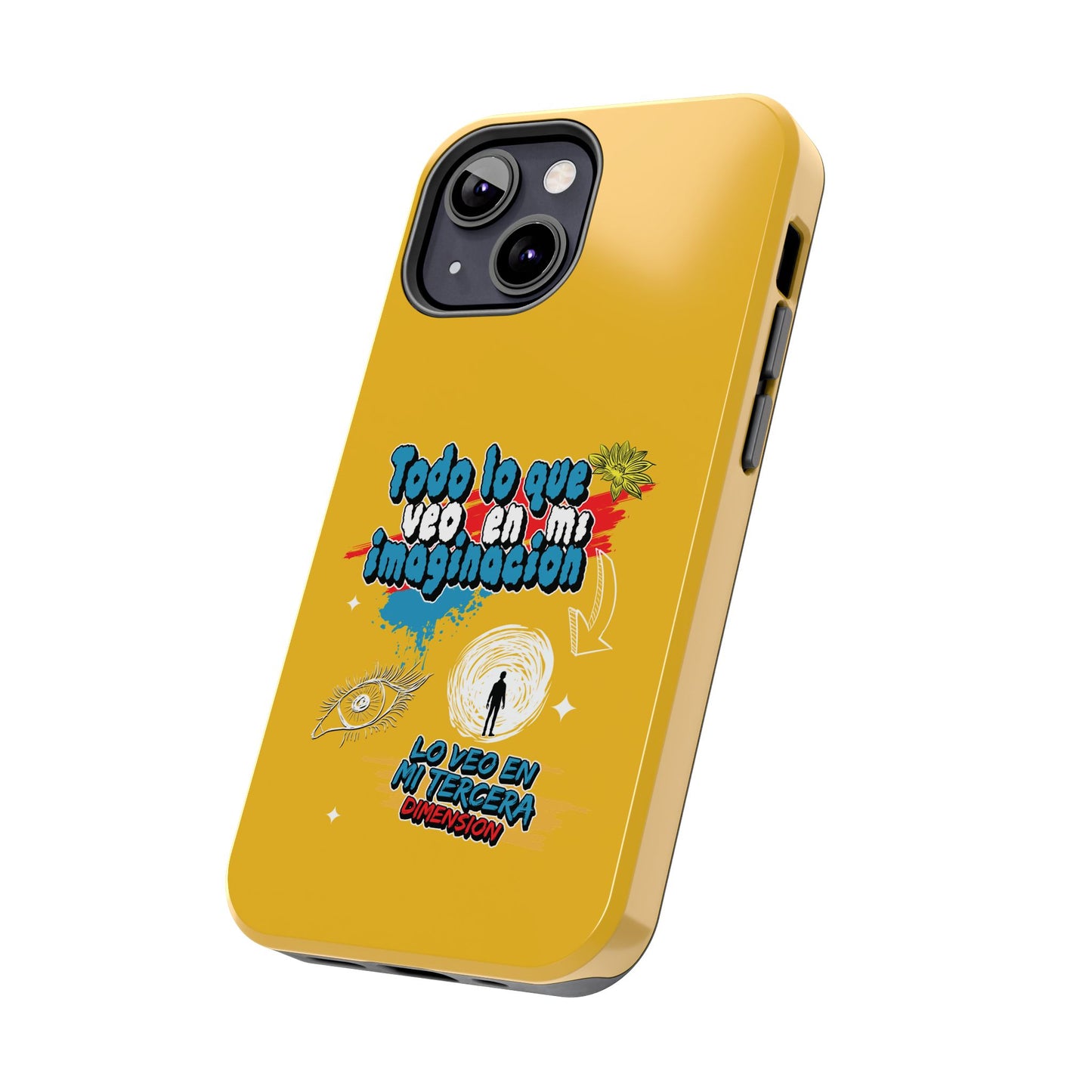 Funda para teléfono "Todo lo que veo en mi imaginación" - Amarillo