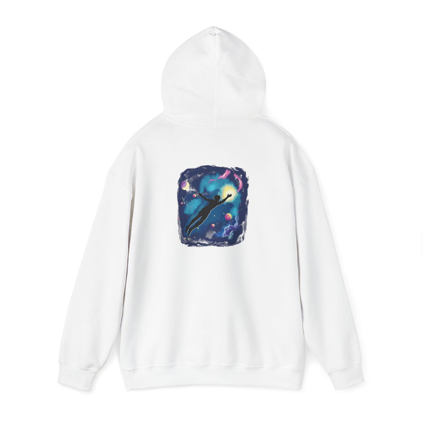 Sudadera con capucha unisex Heavy Blend™ "Yo vivo en mi propio espacio y tiempo" - Celes Manifestación