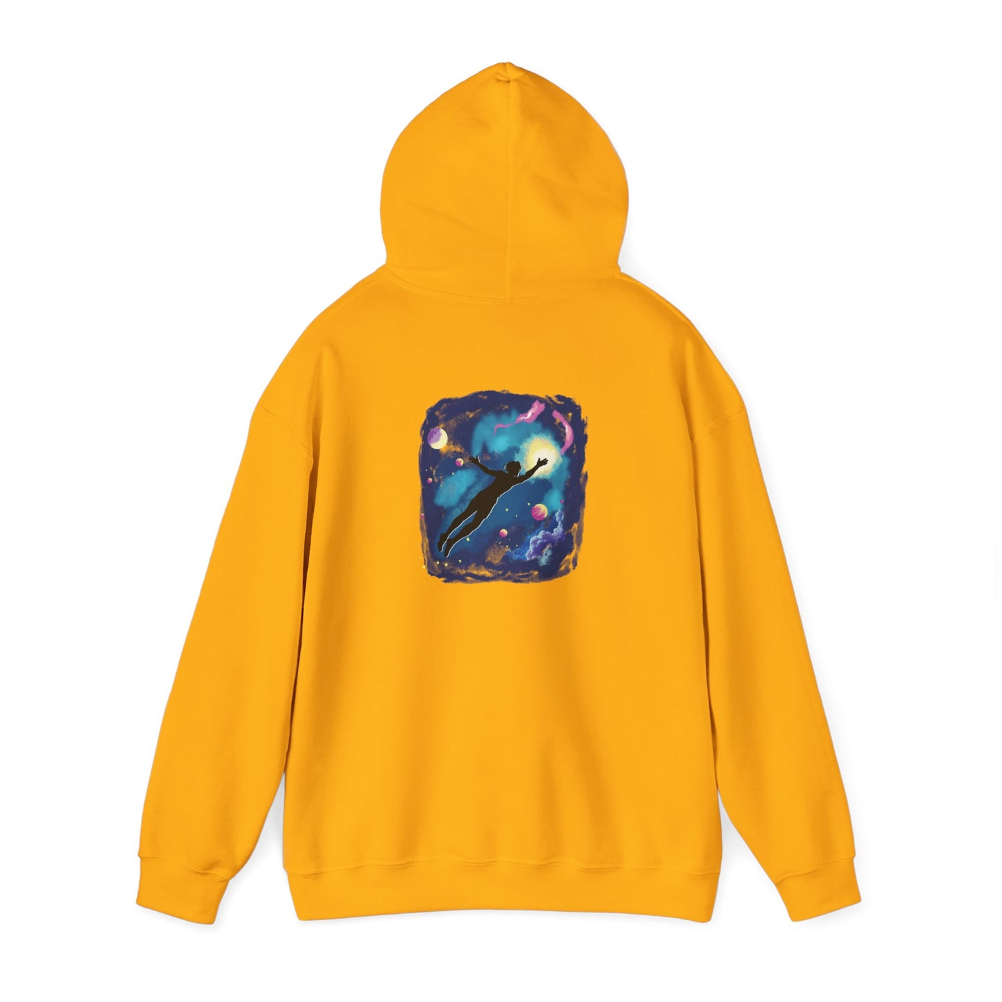 Sudadera con capucha unisex Heavy Blend™ "Yo vivo en mi propio espacio y tiempo" - Celes Manifestación