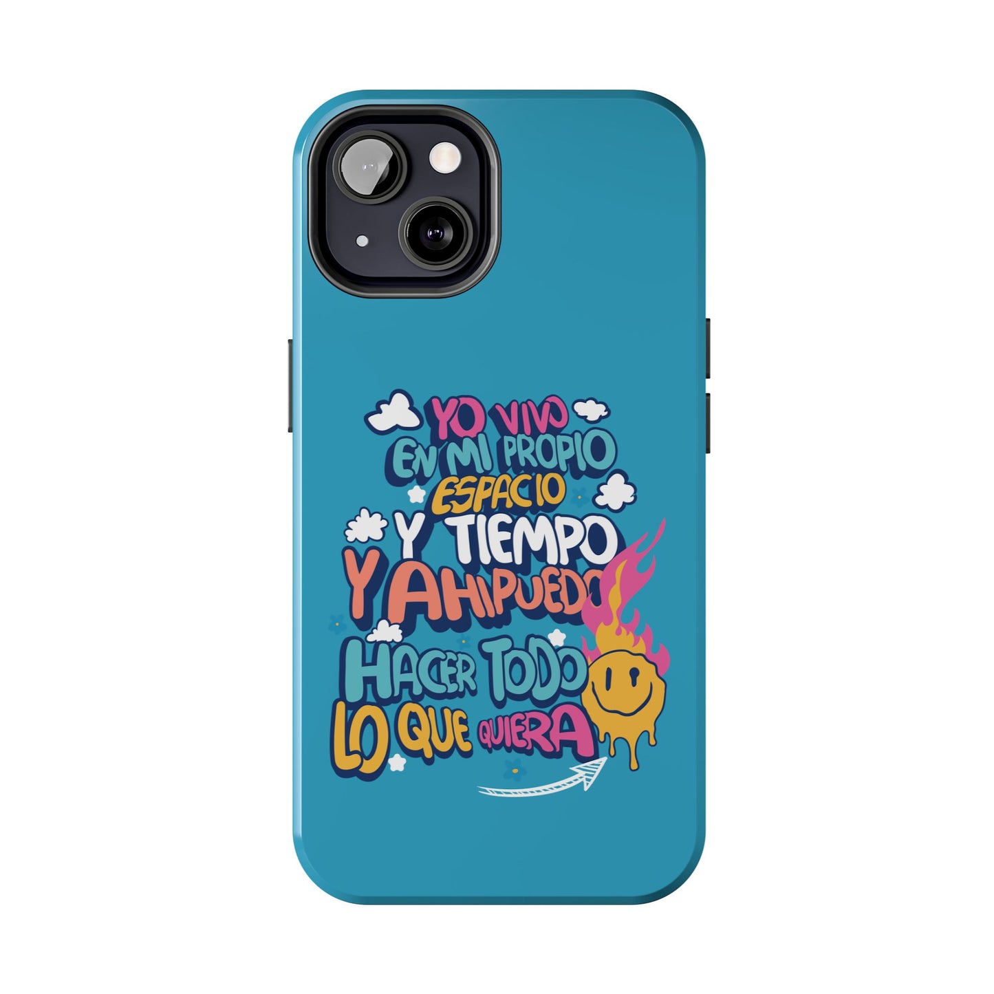 Funda para teléfono "Yo vivo en propio espacio y tiempo" - Turquesa