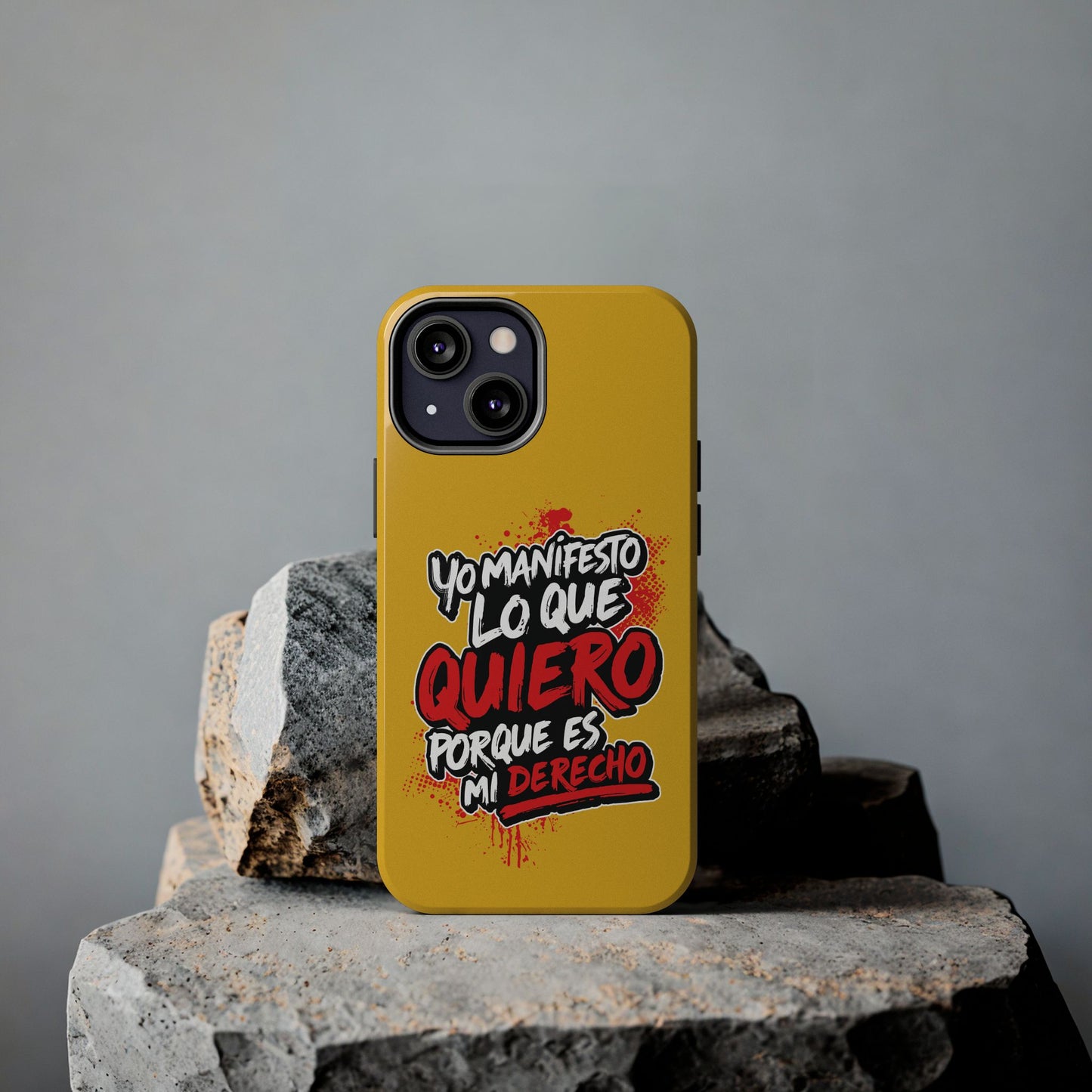 Funda para teléfono "Yo manifiesto lo que quiero" - Amarillo