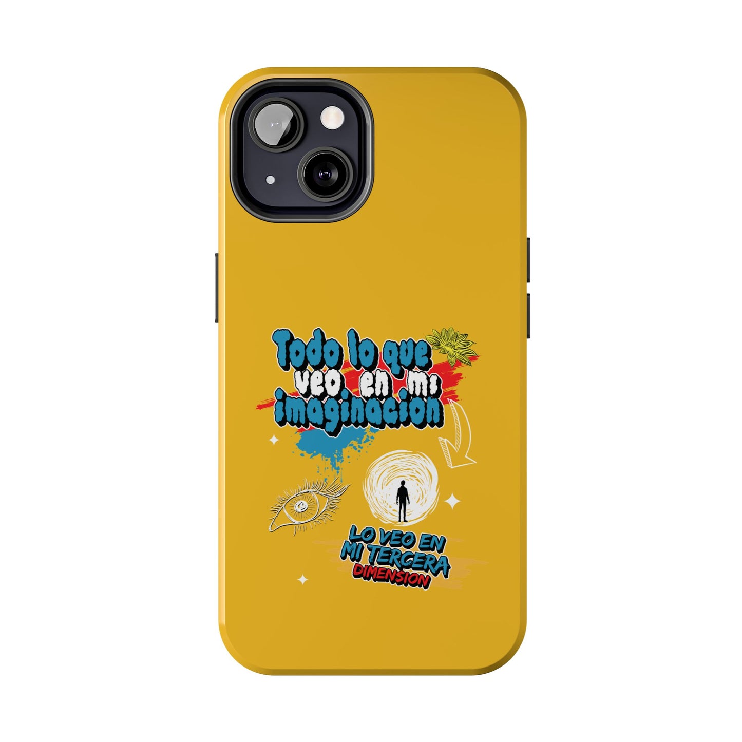 Funda para teléfono "Todo lo que veo en mi imaginación" - Amarillo