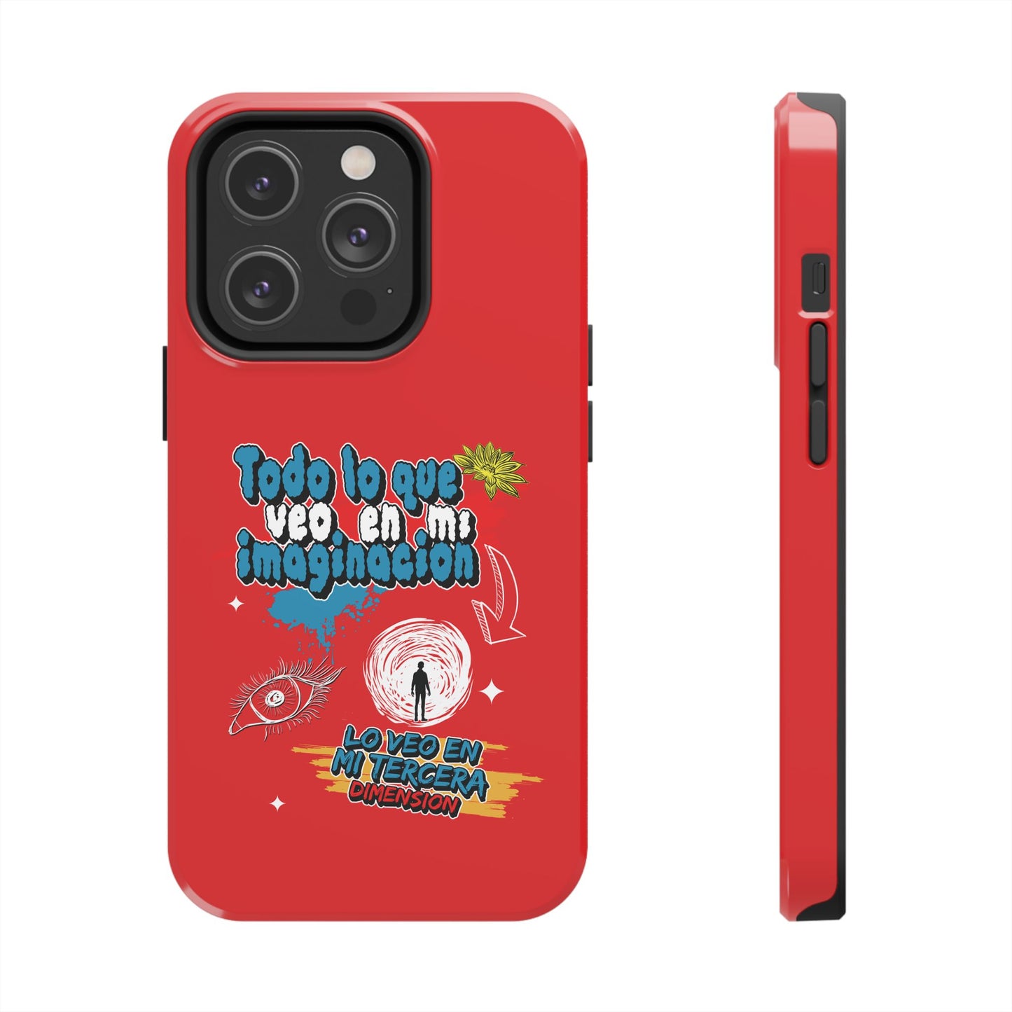 Funda para teléfono "Todo lo que veo en mi imaginación" - Rojo