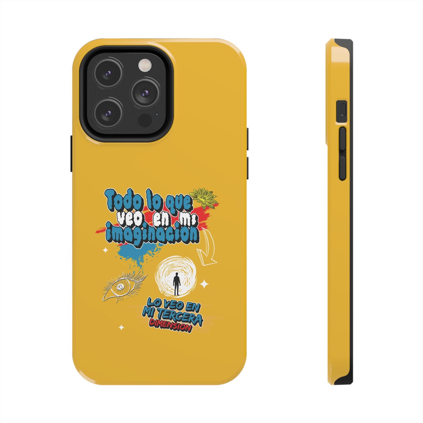 Funda para teléfono "Todo lo que veo en mi imaginación" - Amarillo