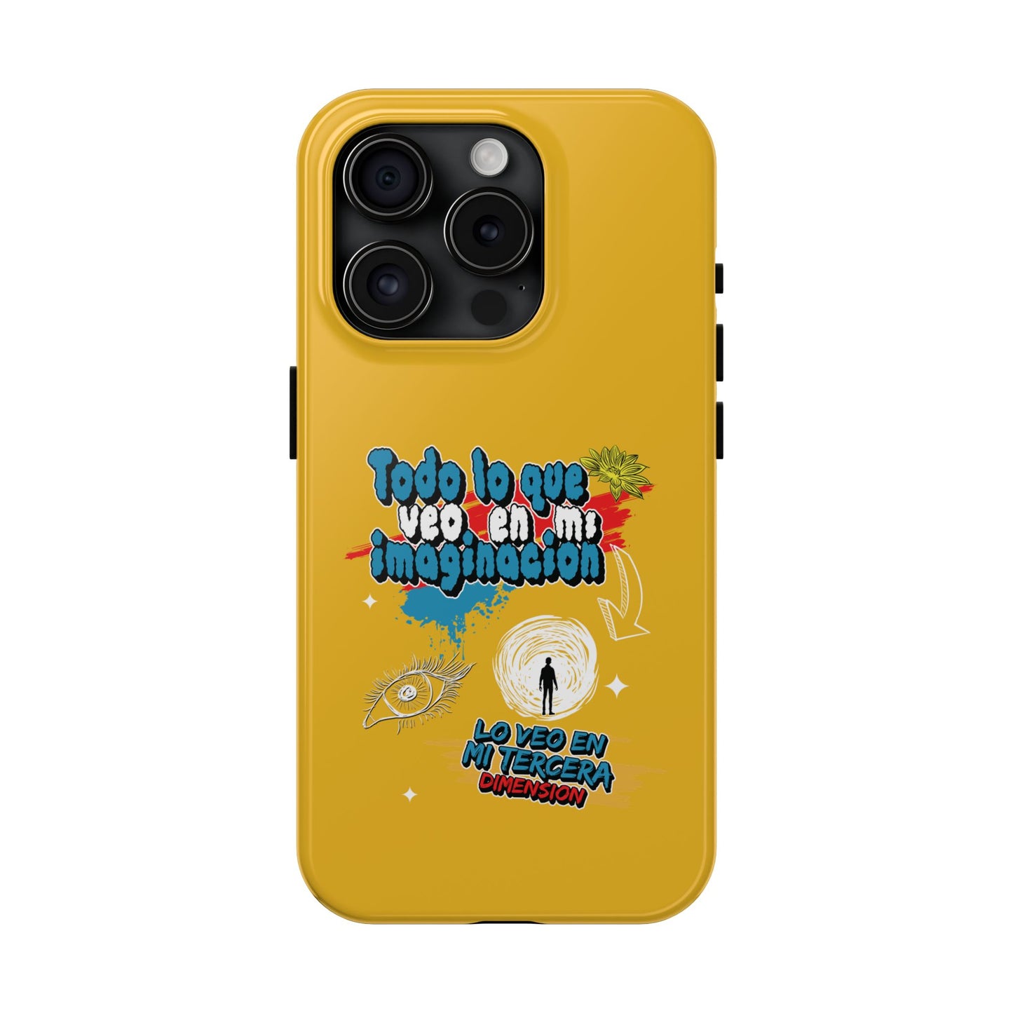 Funda para teléfono "Todo lo que veo en mi imaginación" - Amarillo